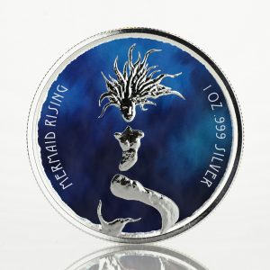 MERMAID RISING 2018 1 OZ PURE SILVER COLOR COMMEMORATIVE PROOF COIN - Fiji