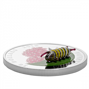 MURANO GLASS CATERPILLAR - LITTLE CREATURES - 2018 $20 1 oz Fine Silver Coin - Royal Canadian Mint