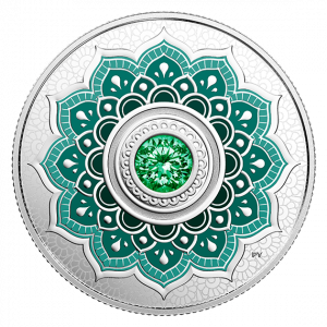 MAY - BIRTHSTONES - 2018 $3 1/4 oz Fine Silver Coin - Royal Canadian Mint