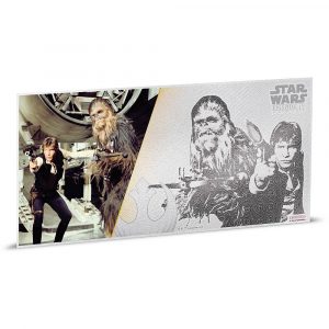 **FREE SHIPPING TO CANADA & USA** HAN SOLO & CHEWBACCA - STAR WARS: A NEW HOPE - 2018 5 Grams $1 Fine Silver Bank Note - Niue - NZ Mint