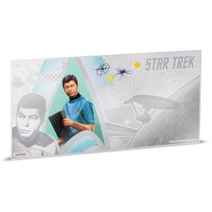 **FREE SHIPPING TO CANADA & USA** DR. MCCOY - STAR TREK ORIGINAL SERIES - 2018 5 Grams $1 Fine Silver Bank Note - Niue - NZ Mint