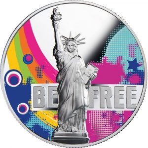 BE FREE - STATUE OF LIBERTY - 2018 2 oz Pure Silver Coin - Republic of Cameroon - Mint of Poland