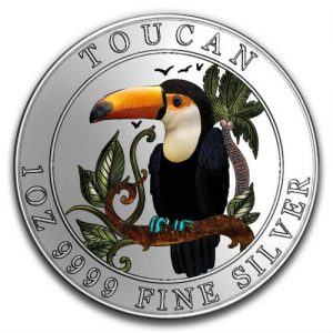 TOUCAN - 2018 1 oz .9999 Pure Silver Proof Colored Coin - Niue