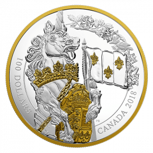 THE UNICORN - KEEPERS OF PARLIAMENT - 2018 $100 10 oz Fine Silver Coin - Royal Canadian Mint