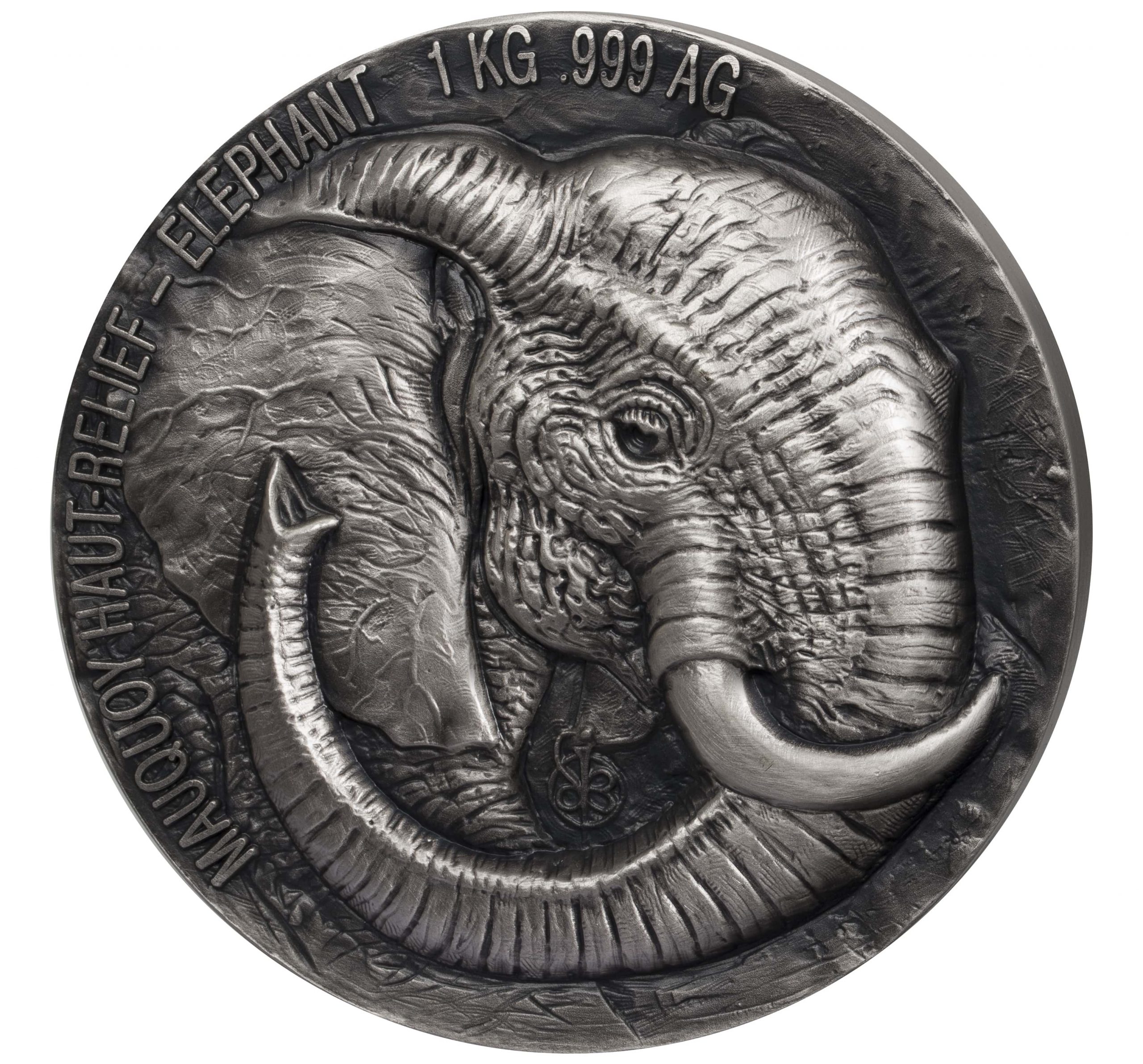 BIG FIVE ELEPHANT - MAUQUOY EDITION - 2018 1 Kilo Pure Silver Coin