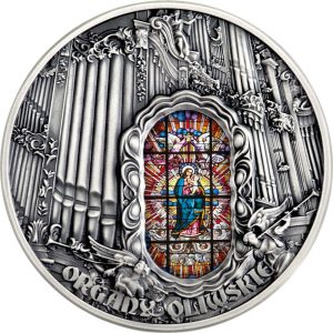 OLIWA ORGAN - 2018 2000 CFA 2 oz Pure Silver Coin with Glass Insert - Mint of Poland - Republic of Cameroon