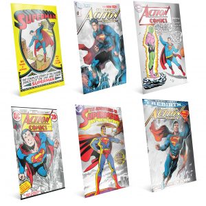 SUPERMAN'S 80TH ANNIVERSARY COIN NOTE COLLECTION - 2018 6 X $1 5 Gram Pure Silver Coin Note - NZ Mint - Niue