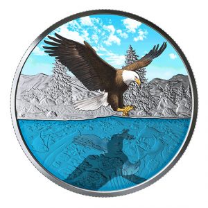 BALD EAGLE REFLECTIONS - GLOW TECHNOLOGY - 2019 $20 1 OZ FINE SILVER COIN – ROYAL CANADIAN MINT