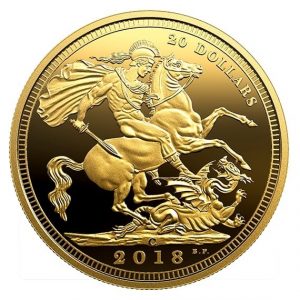 THE 1908 SOVEREIGN 110TH ANNIVERSARY - 2018 $20 1 OZ FINE SILVER COIN – ROYAL CANADIAN MINT