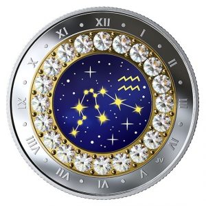 ZODIAC SERIES: AQUARIUS– 2019 $5 1/4 OZ FINE SILVER COIN – ROYAL CANADIAN MINT