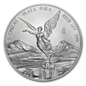 LIBERTAD - MEXICO - 2019 5 oz Brilliant Uncirculated Silver Coin