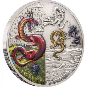 THE FOUR DRAGONS - DRAGONS - 2019 2 oz Fine Silver Coin - Niue - NZ Mint