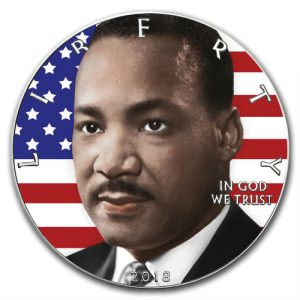 MARTIN LUTHER KING JR - 2018 1 oz American Silver Eagle Colorized Coin