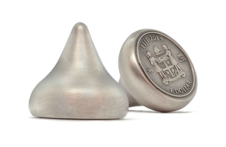 HERSHEY'S KISSES - 125TH ANNIVERSARY - 2019 $1 1.25 oz Pure Silver Coin - FIJI