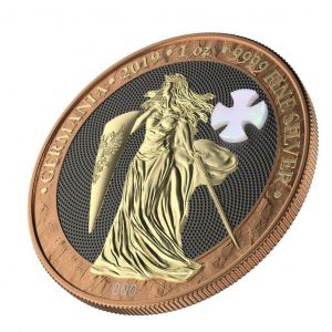 GERMANIA 2019 - MOTHER OF PEARL CROSS - 5 Mark 1 oz Pure Silver Brilliant Uncirculated Round