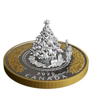 CHRISTMAS TRAIN – 2020 $50 5 OZ FINE SILVER COIN – ROYAL CANADIAN MINT