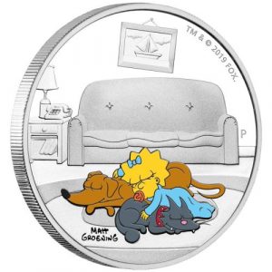 MAGGIE SIMPSON - THE SIMPSONS - 2019 1 oz SILVER PROOF COIN - TUVALU - PERTH MINT