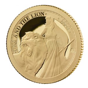 UNA AND THE LION - 2020 1/2 Gram Pure Gold Proof Coin - St Helena - The East India Company