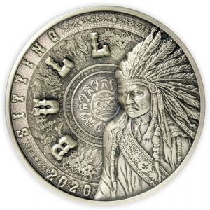 SITTING BULL - Multiple Layer Minting - 2020 1 Kilo Pure Silver Antique Finish Coin - Samoa