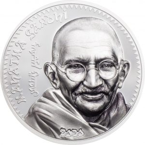 MAHATMA GANDHI - 2020 1000 Togrog 1 oz Pure Silver Coin - Mongolia - Coin Invest Trust