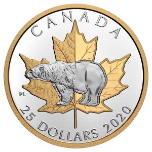 TIMELESS ICONS: POLAR BEAR – 2020 $25 1 OZ FINE SILVER PIEDFORT – ROYAL CANADIAN MINT