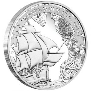 VOYAGE OF DISCOVERY ENDEAVOUR 1770-2020 - 2020 1 oz Pure Silver Proof Coin - Perth Mint - Australia