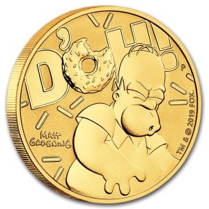 HOMER SIMPSON - 2020 1 oz Pure Gold Coin - Tuvalu - Perth Mint