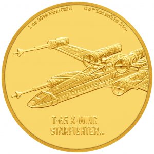 T-65 X-WING FIGHTER - STAR WARS SHIPS - 2020 1 oz Pure Gold Coin - Mintage of 50