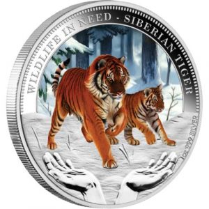 Siberian Tiger - Wildlife in need- 2012 1 oz Pure Silver Proof Coin - Tuvalu - Perth Mint