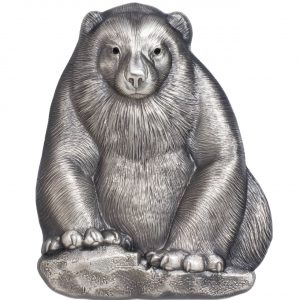 GULU GULU WOLVERINE 3D SHAPED - 2020 2 oz Pure Silver Smartminted Coin with SWAROVSKI EYES - Mongolia