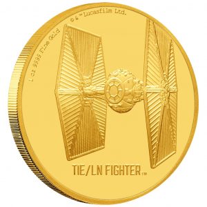 TIE/LN FIGHTER - STAR WARS SHIPS - 2020 1 oz Pure Gold Coin - Micro Mintage of 50 Coins - NZ MINT