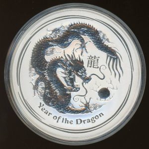 YEAR OF THE DRAGON- Australia 2012 10 oz Pure Silver BU Coin - Perth Mint