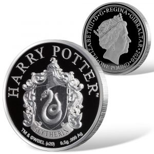 SLYTHERIN House - HARRY POTTER CREST COIN SERIES - 2020 £1 Pure Silver Proof Coin - GIBRALTAR