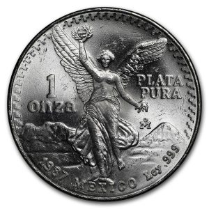 LIBERTAD - MEXICO - 1987 1 oz Pure Silver Coin