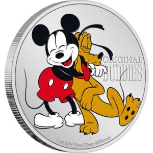 PLUTO 90TH ANNIVERSARY - MICKEY MOUSE AND PLUTO - DISNEY ORIGINAL BUDDIES - 2020 1 oz Fine Silver Proof Coin - Niue - NZ Mint