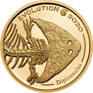 GOLDEN DIPLOCAULUS - EVOLUTION OF LIFE - 2020 0.5 Gram .9999 Pure Gold Coin - Mongolia - Coin Invest Trust