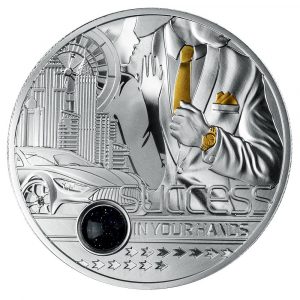 SUCCESS IN YOUR HANDS - 2021 1 oz Pure Silver Proof Coin with Cairo Night Stone - Cameroon - Mint of Poland