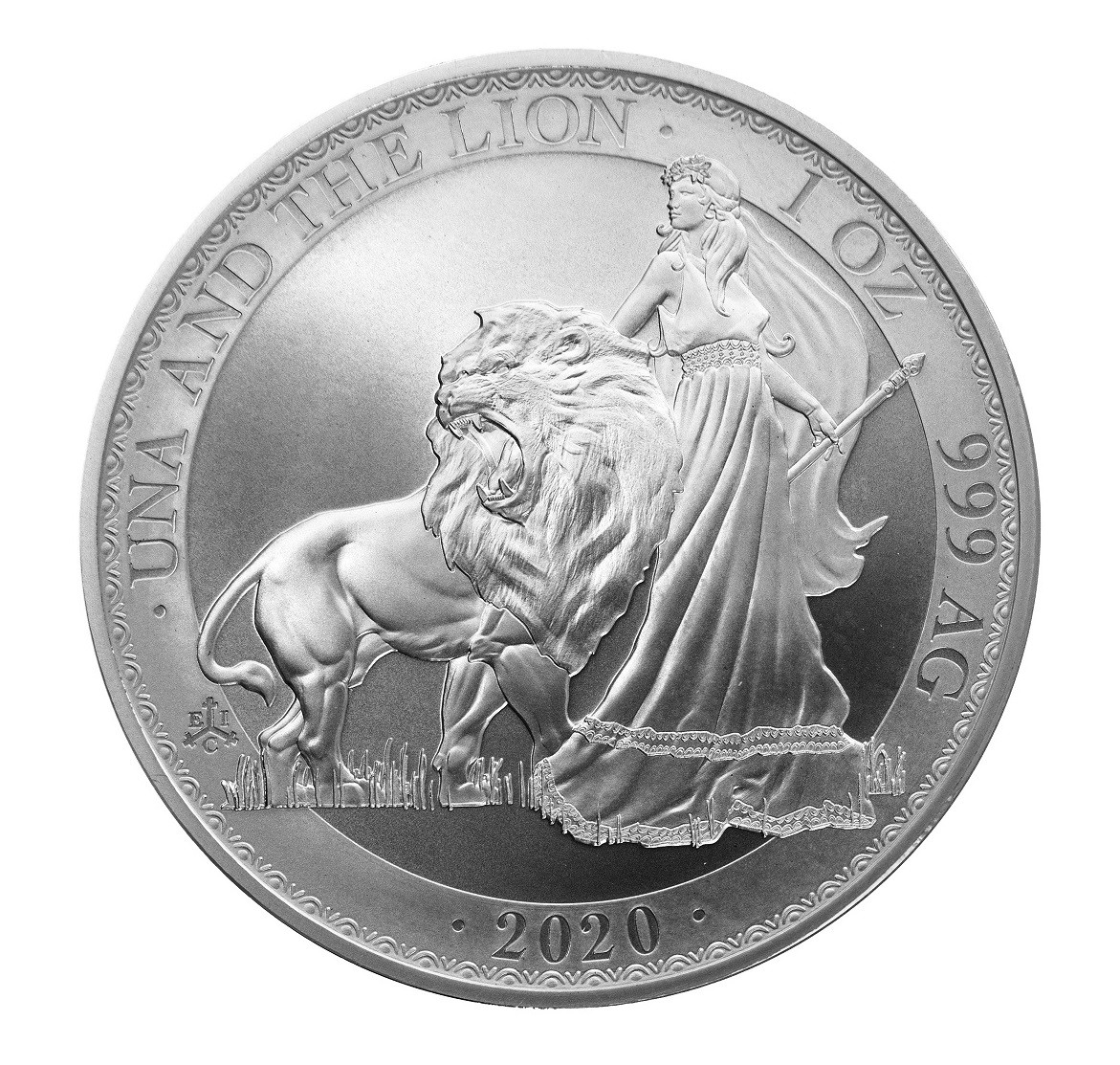 UNA AND THE LION - 2020 1 Pound 1 oz Pure Silver BU Coin - St. Helena