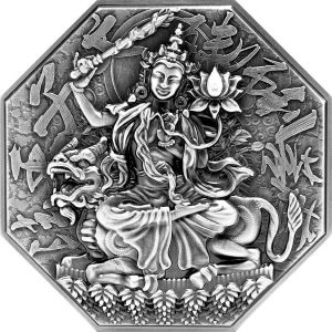 MANJUSRI - THE EIGHT PROTECTORS SERIES - 2021 120 mm 5 oz Pure Silver High Relief Coin with 28.5 oz of Pure Copper Core - TCHAD