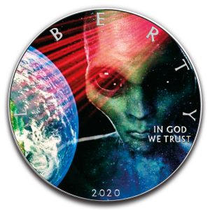 ALIEN EARTH - 2020 1 oz American Silver Eagle Colorized Pure Silver Coin