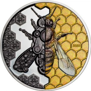 MECHANICAL BEE - CLOCKWORK EVOLUTION SERIES - 2020 2000 Togrog 3 oz Pure Silver Coin - Mongolia