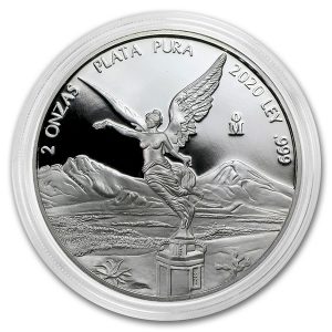 LIBERTAD MEXICO 2020 2 oz Proof Silver Coin in Capsule - Mintage of 2,800