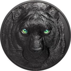 BLACK PANTHER HUNTERS BY NIGHT - 2021 $50 1 Kilo 100mm Pure Silver Obsidian Black Smartminting Coin - Palau - Coin Invest Trust