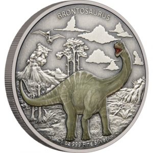 BRONTOSAURUS - DINOSAURS - 2021 1 oz Fine Silver Coin - Niue - NZ Mint