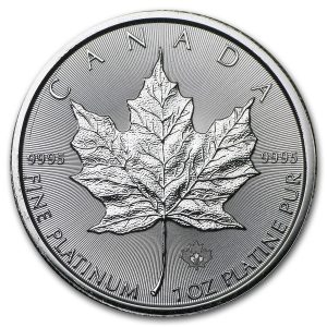 CANADIAN MAPLE LEAF - 2015 1 oz Platinum Bullion Coin - Royal Canadian Mint