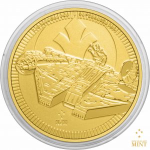 MILLENNIUM FALCON STAR WARS - 2021 1 oz Pure Gold BU Coin in Capsule - Niue