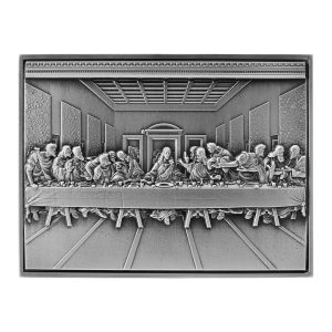 THE LAST SUPPER - LEONARDO DA VINCI - 2021 10000 Francs CFA 2 oz Pure Silver Antiqued High Relief Coin with 950 g of Pure Copper Core - Republique du Tchad