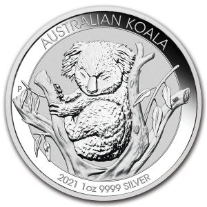 AUSTRALIAN KOALA - 2021 1 oz Pure Silver Coin in Capsule - Perth Mint