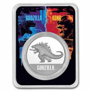 GODZILLA - GODZILLA VS KONG - 2021 1 oz Pure Silver BU Coin in TEP Plastic Case - Niue