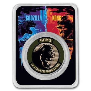 KING KONG - GODZILLA VS KONG - 2021 1 oz Pure Silver COLORIZED BU Coin in TEP Plastic Case - Niue